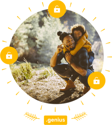 A man and child enjoying Genius loyalty program membership