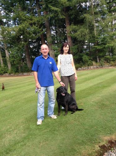 Ian, Catherine and Rowan the dog