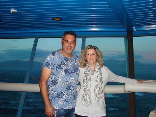 The hosts: Dora and Petros